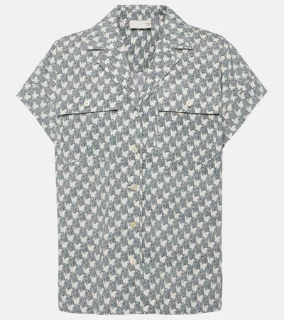 Tory Burch Printed Cotton Poplin Camp Shirt In Multi