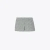 Tory Burch Printed Cotton Poplin Camp Shorts In Blue Mini Zebra