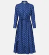 Tory Burch Cotton Paisley Midi Shirt Dress In Blue