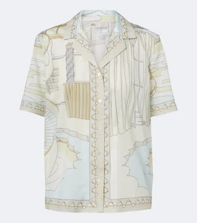 Tory Burch Printed Cotton-voile Shirt In Multi
