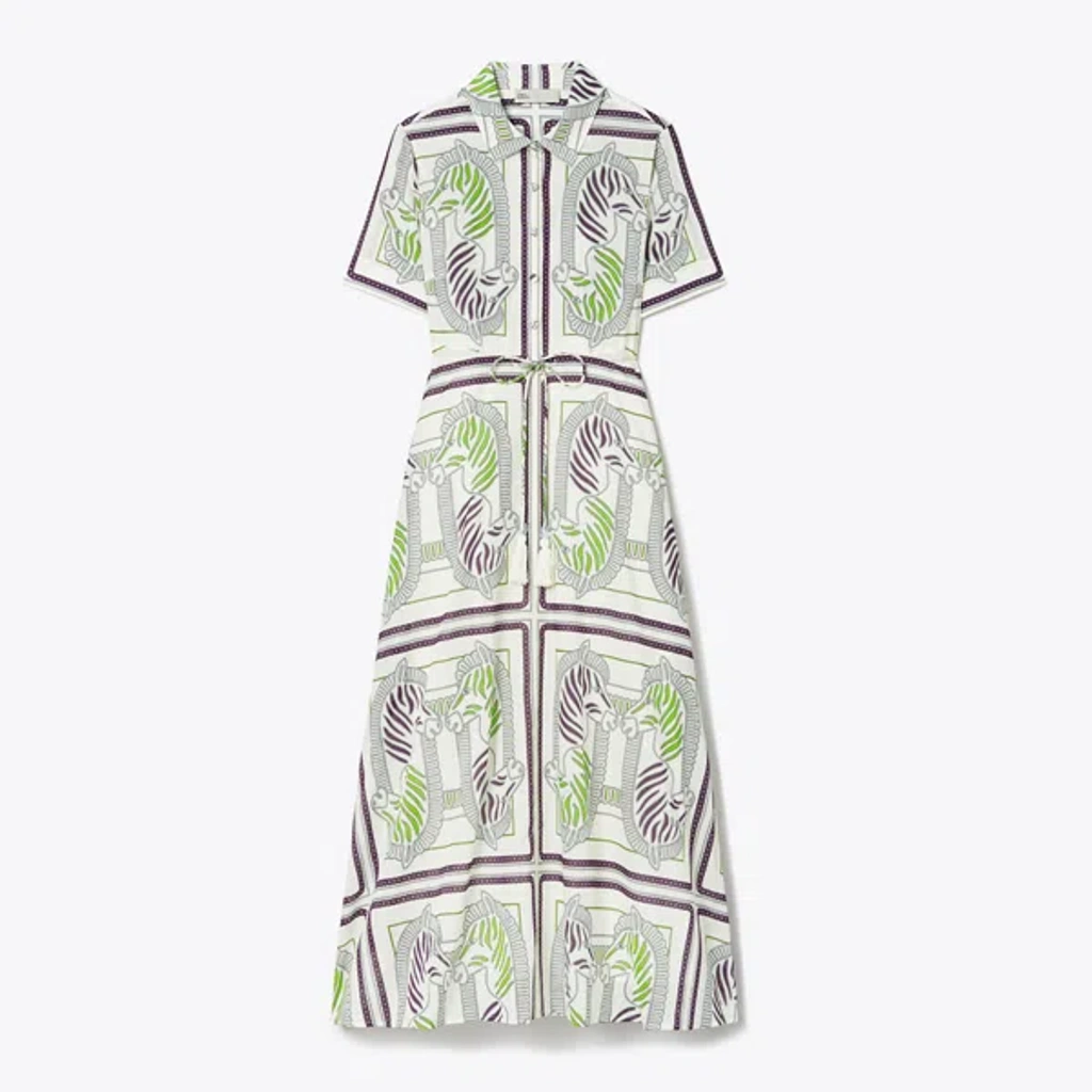 Tory Burch Printed Cotton Shirt Dress In Multi | ModeSens