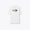 Tory Burch Printed Cotton T-shirt In Gray Braces