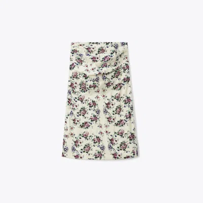 Tory Burch Printed Cotton Velvet Skirt In Multi