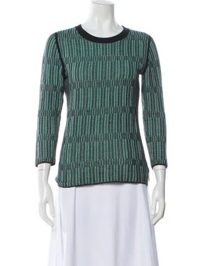Pre-owned Tory Burch Printed Crew Neck Sweater In Multi