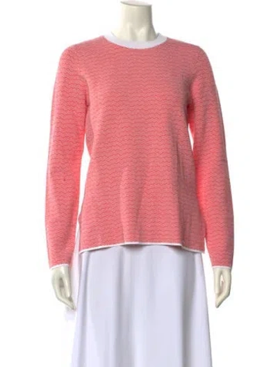 Pre-owned Tory Burch Printed Crew Neck Sweatshirt In Pink