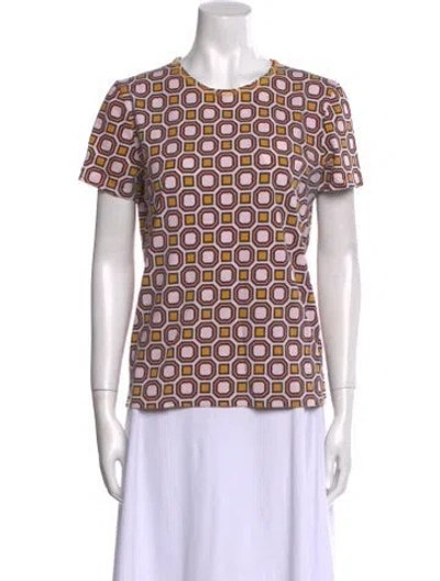 Pre-owned Tory Burch Printed Crew Neck T-shirt In Multi