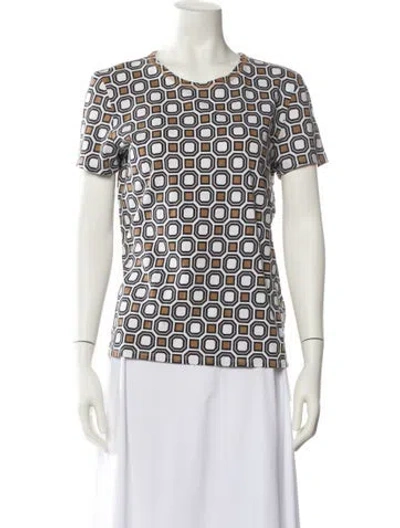 Pre-owned Tory Burch Printed Crew Neck T-shirt In Multi