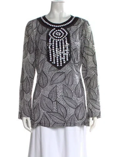 Pre-owned Tory Burch Printed Crew Neck Tunic In Multi