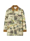 Tory Burch Printed Denim Barn Jacket In Multi
