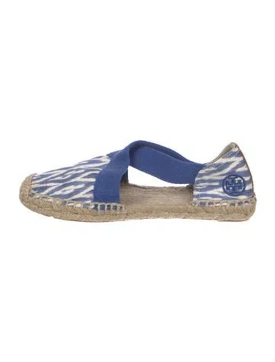 Pre-owned Tory Burch Printed Espadrilles In Blue