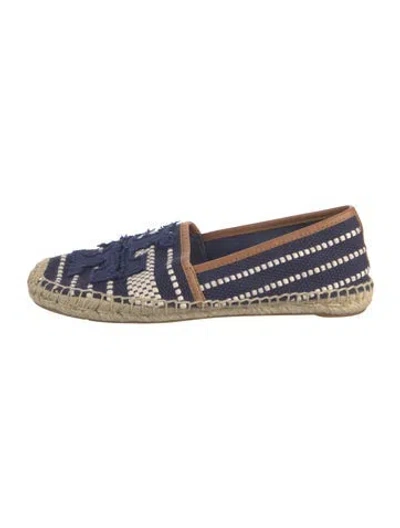 Pre-owned Tory Burch Printed Espadrilles In Blue