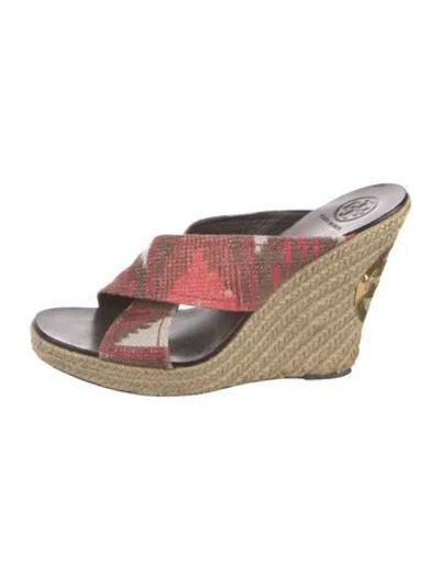 Pre-owned Tory Burch Printed Espadrilles In Multi