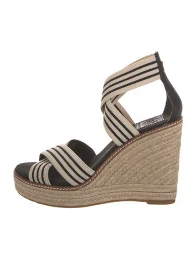 Pre-owned Tory Burch Printed Espadrilles In Neutral