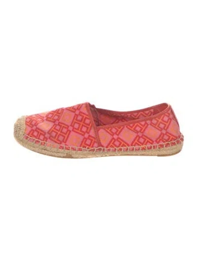 Pre-owned Tory Burch Printed Espadrilles In Pink