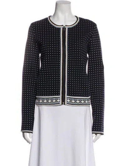 Pre-owned Tory Burch Printed Evening Jacket In Blue