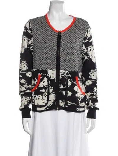 Pre-owned Tory Burch Printed Evening Jacket In Blue