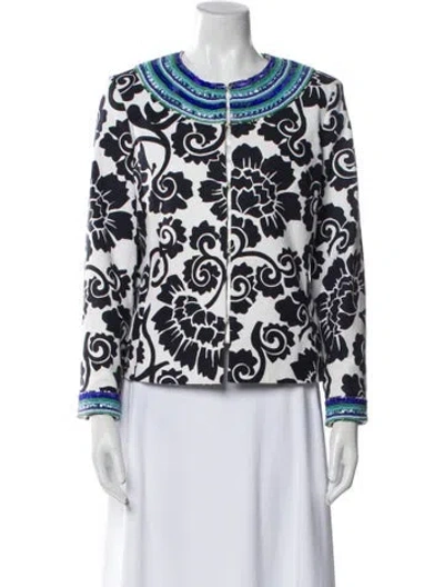 Pre-owned Tory Burch Printed Evening Jacket In Multi