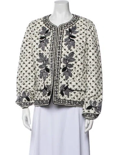 Pre-owned Tory Burch Printed Evening Jacket In Neutral