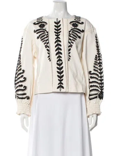 Pre-owned Tory Burch Printed Evening Jacket In Neutral
