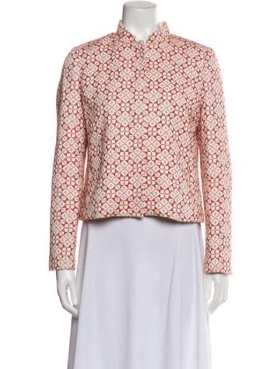 Pre-owned Tory Burch Printed Evening Jacket In Red