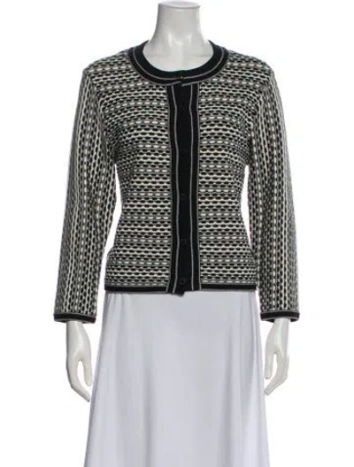 Pre-owned Tory Burch Printed Evening Jacket In White