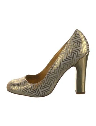 Pre-owned Tory Burch Printed Glitter Accents Pumps