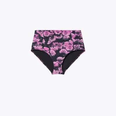 Tory Burch Printed High-waist Bikini Bottom In Pink