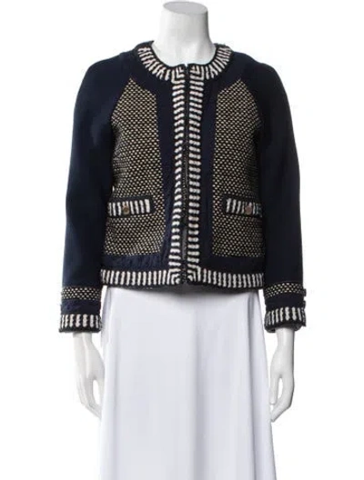 Pre-owned Tory Burch Printed Jacket In Blue