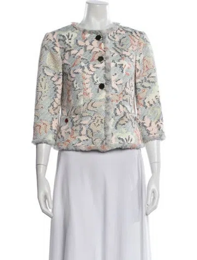 Pre-owned Tory Burch Printed Jacket In Blue