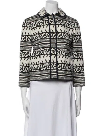 Pre-owned Tory Burch Printed Jacket In Blue