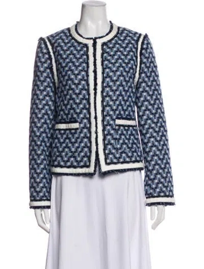 Pre-owned Tory Burch Printed Jacket In Blue