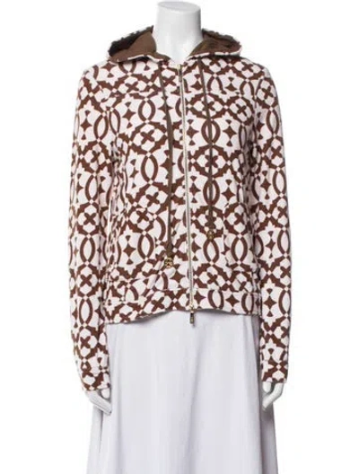 Pre-owned Tory Burch Printed Jacket In White