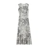 Tory Burch Printed Jersey Sleeveless Dress In Gray