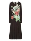 Tory Burch Printed Viscose Jersey Dress In Black