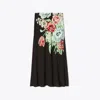 Tory Burch Printed Jersey Skirt In Black