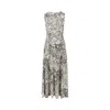 Tory Burch Printed Jersey Sleeveless Dress In Gray