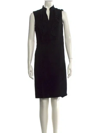 Pre-owned Tory Burch Printed Knee-length Dress In Black