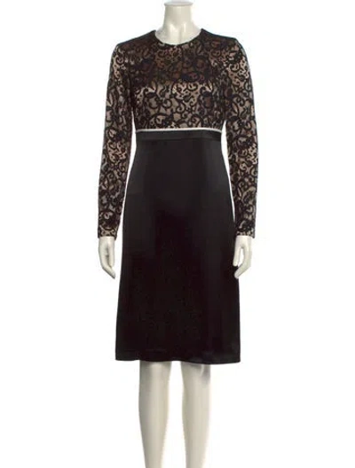 Pre-owned Tory Burch Printed Knee-length Dress In Black