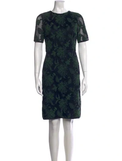 Pre-owned Tory Burch Printed Knee-length Dress In Black