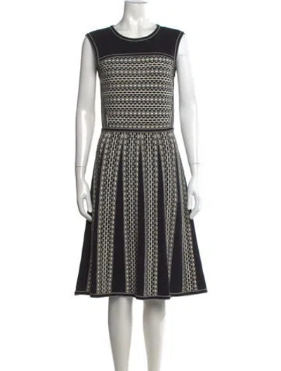 Pre-owned Tory Burch Printed Knee-length Dress In Black
