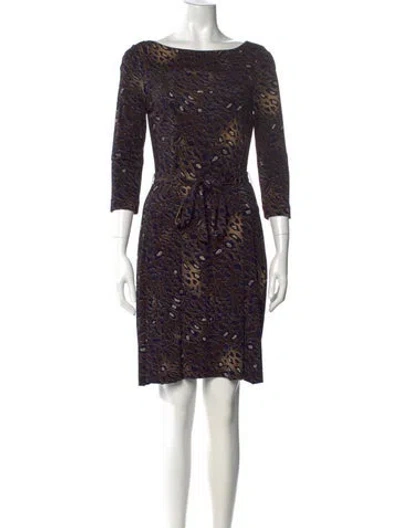 Pre-owned Tory Burch Printed Knee-length Dress In Blue