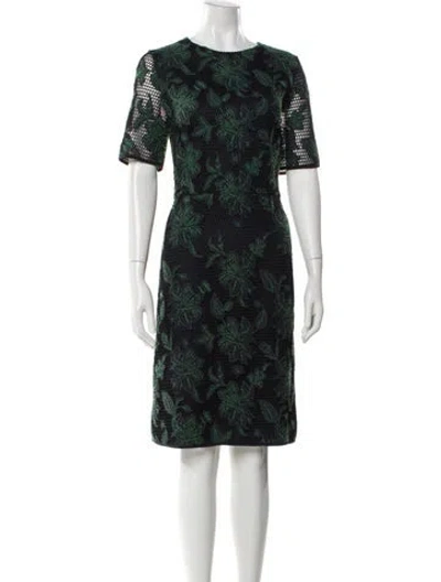 Pre-owned Tory Burch Printed Knee-length Dress In Blue