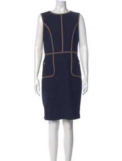 Pre-owned Tory Burch Printed Knee-length Dress In Blue