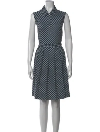 Pre-owned Tory Burch Printed Knee-length Dress In Blue