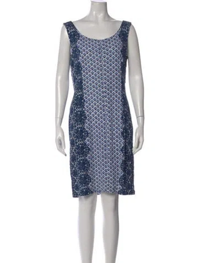 Pre-owned Tory Burch Printed Knee-length Dress In Blue