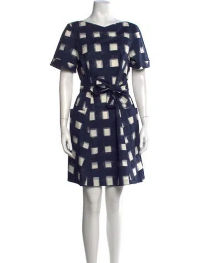 Pre-owned Tory Burch Printed Knee-length Dress In Blue