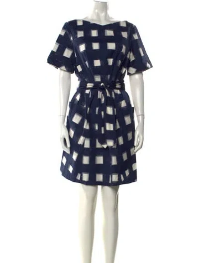 Pre-owned Tory Burch Printed Knee-length Dress In Blue
