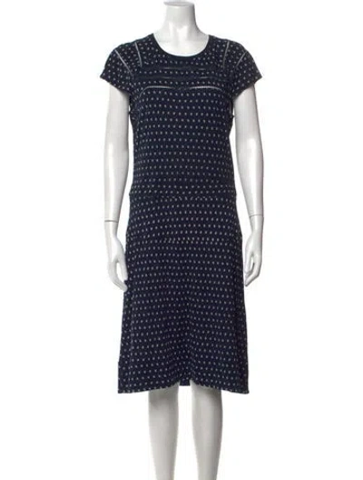 Pre-owned Tory Burch Printed Knee-length Dress In Blue