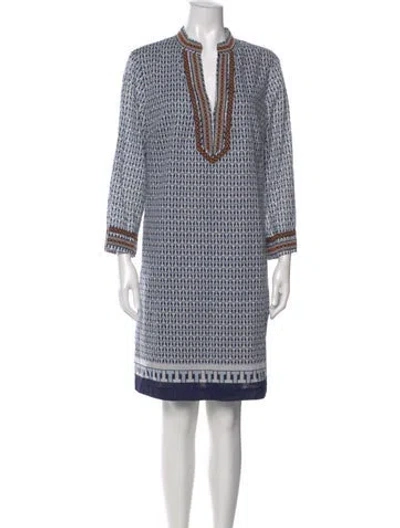 Pre-owned Tory Burch Printed Knee-length Dress In Multi