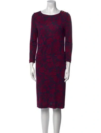 Pre-owned Tory Burch Printed Knee-length Dress In Multi